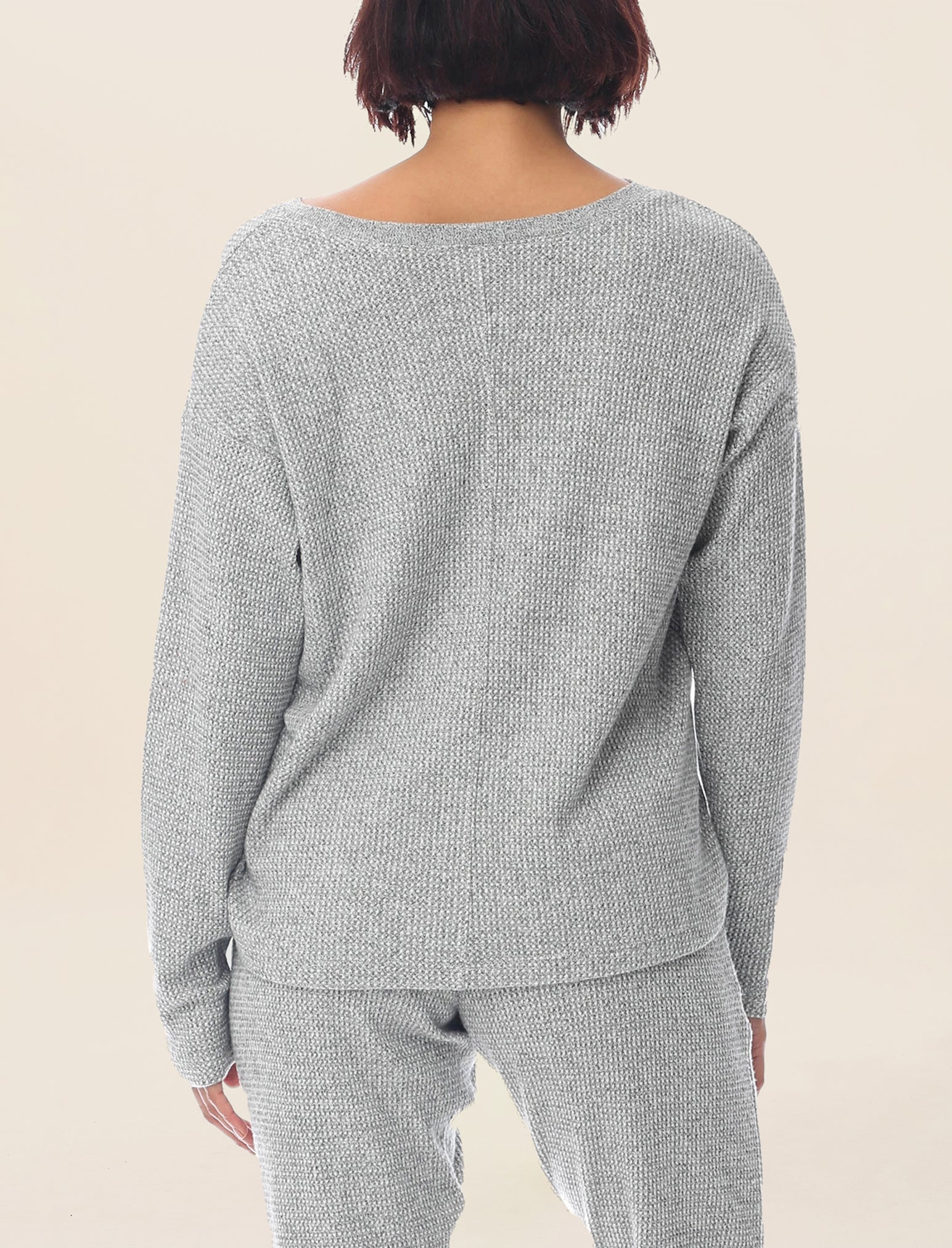 Super Soft Waffle V-Neck Long Sleeve Top