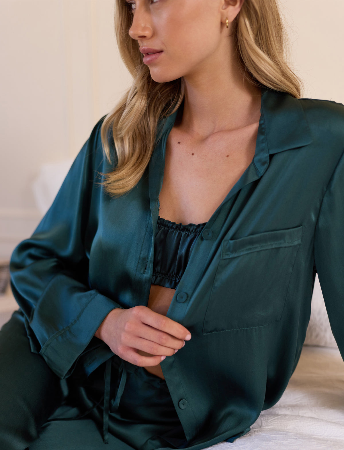 Audrey Washable Silk Full Length PJ Set