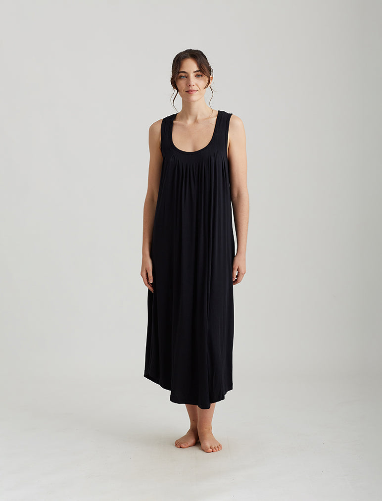 Modal Soft Kate Pleat Front Maxi Nightgown