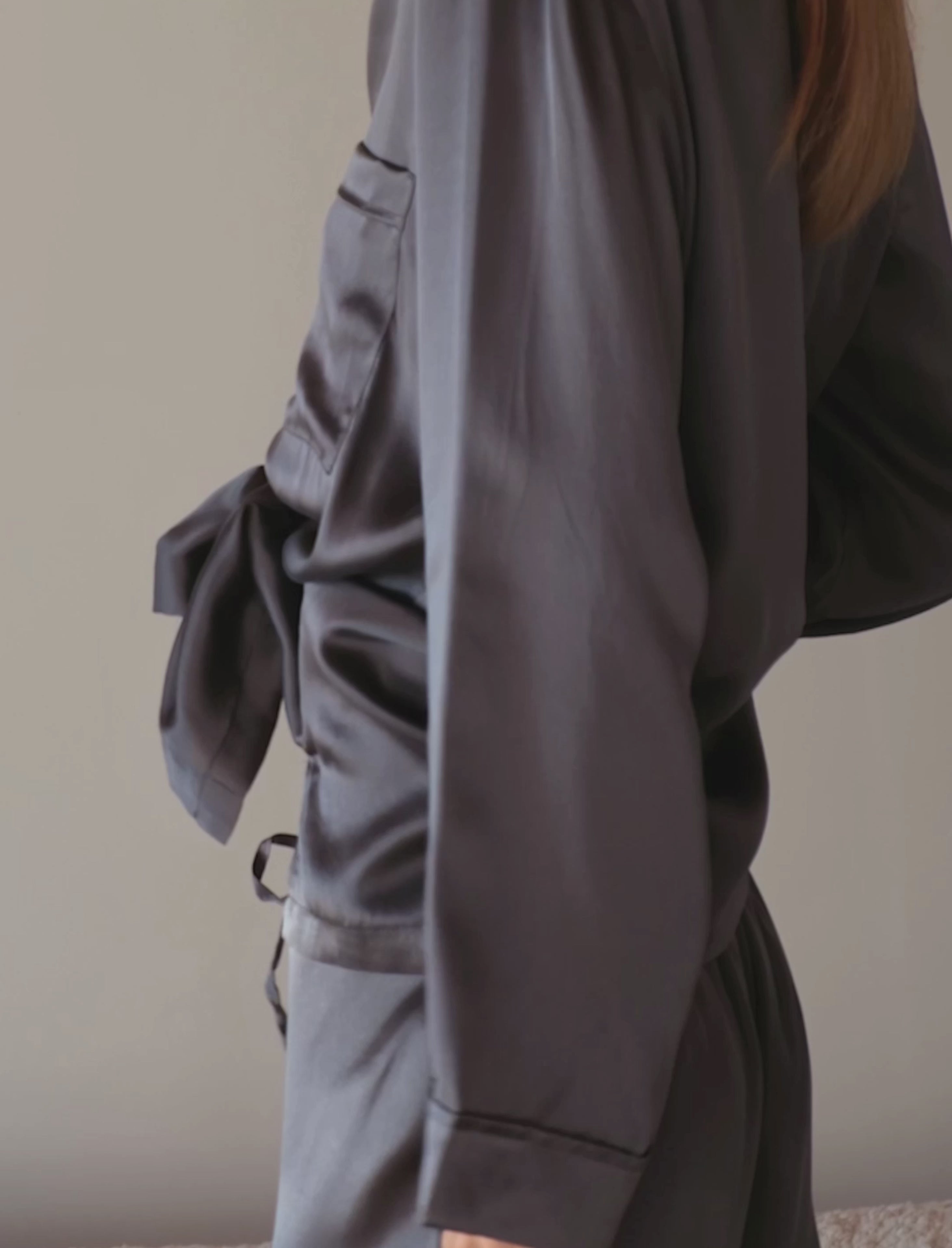 Papinelle | Washable Pure Silk Pajamas in Dark Slate