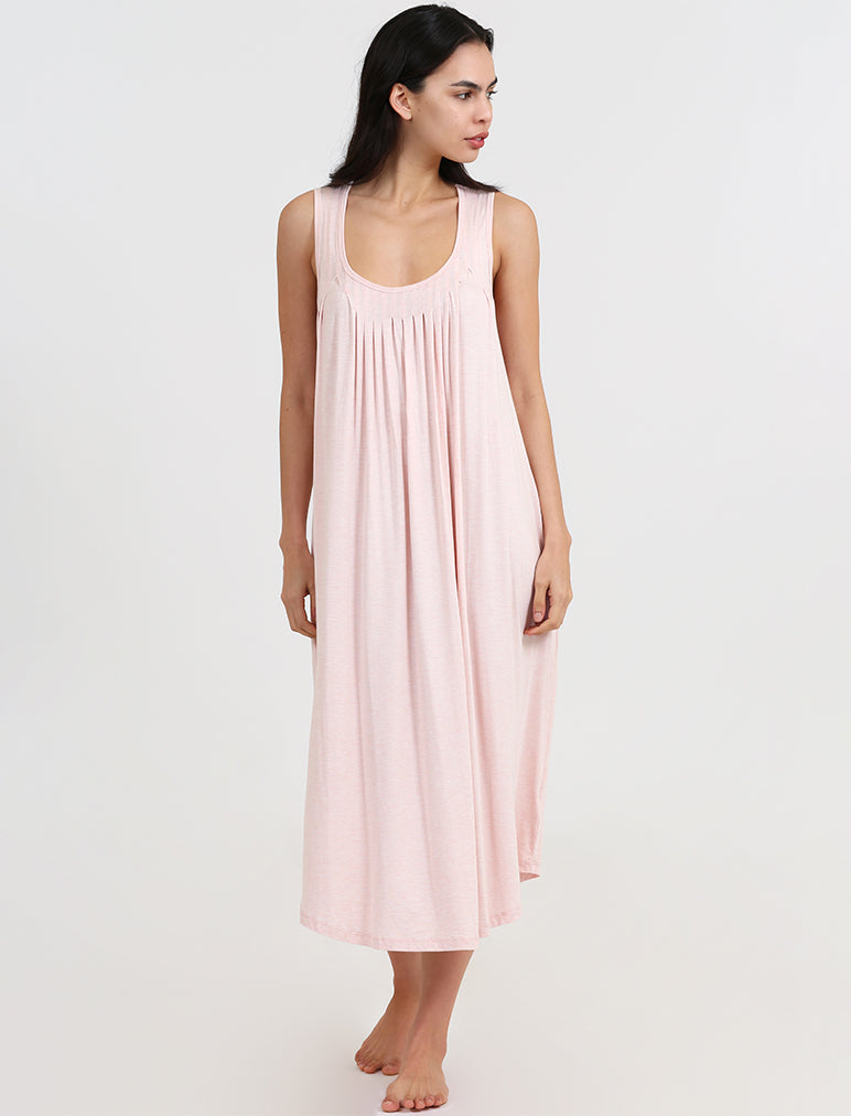 Modal Soft Pleat Front Maxi Nightgown