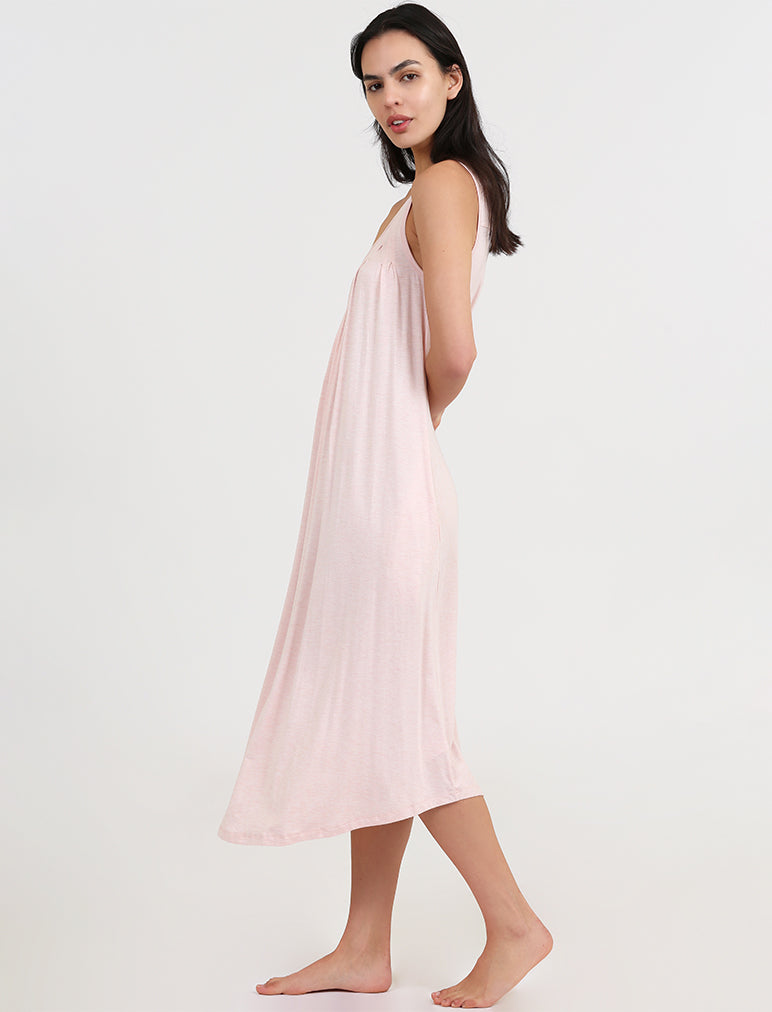 Modal Soft Pleat Front Maxi Nightgown