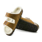 BIRKENSTOCK ARIZONA SHEARLING MINK SUEDE SLIDE