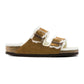 BIRKENSTOCK ARIZONA SHEARLING MINK SUEDE SLIDE