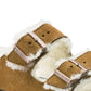 BIRKENSTOCK ARIZONA SHEARLING MINK SUEDE SLIDE