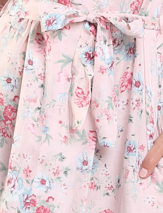 Celeste Cotton Silk Mid Length Robe