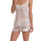 Cherry Blossom Peach Lace Front Cami and Boxer Set