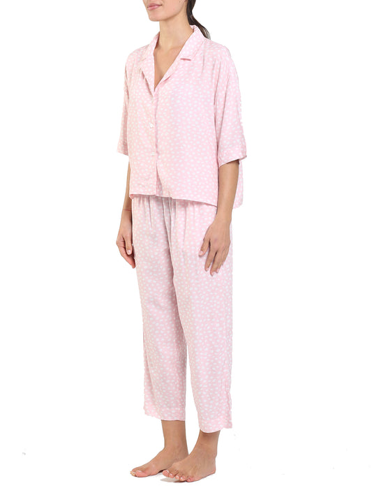 Comfy Spot Crop PJ in Pink