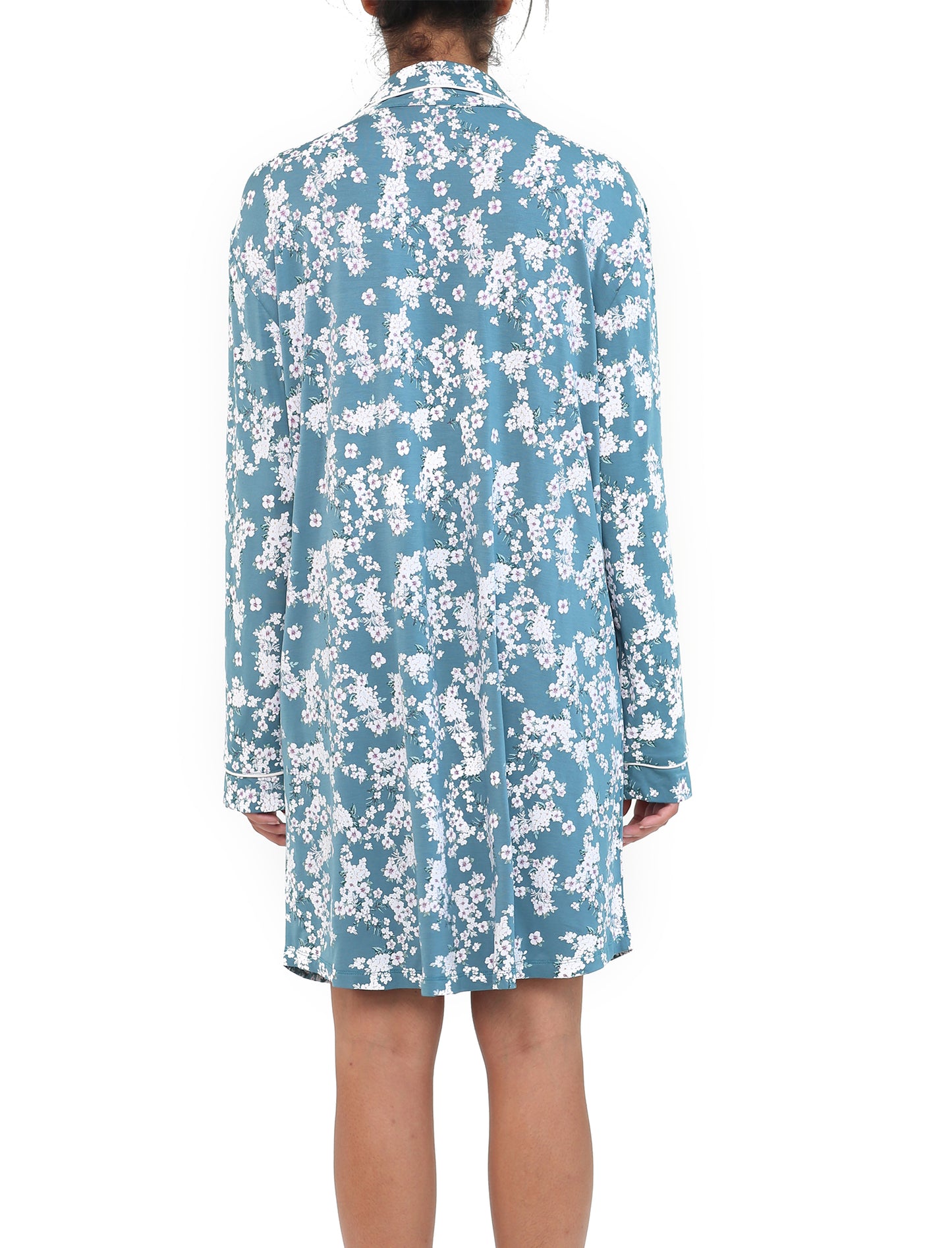 Isabelle Deep Teal Modal Long Sleeve Nightshirt