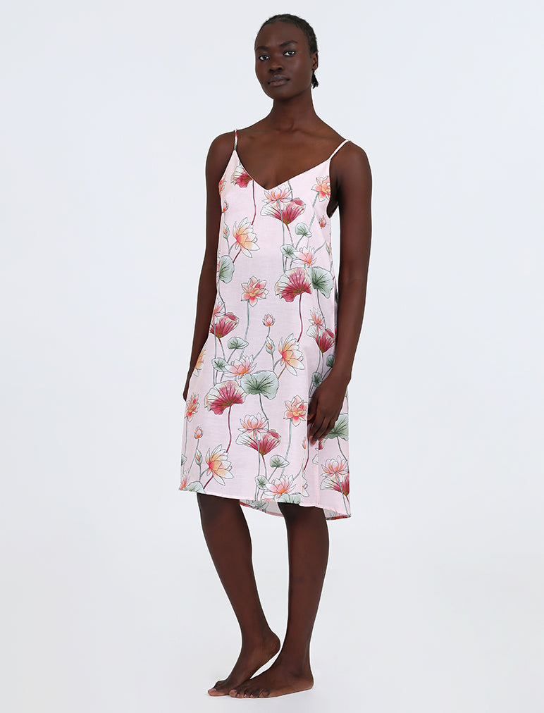 Lotus Cotton Silk Slip Nightgown