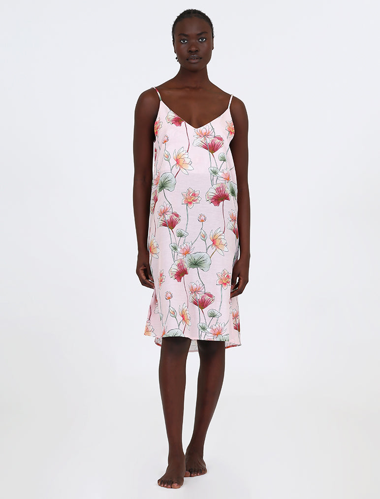 Lotus Cotton Silk Slip Nightgown
