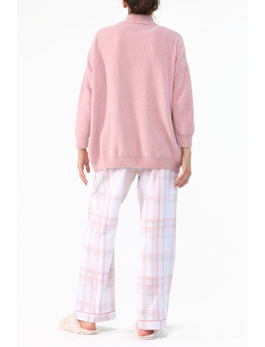 Chenille Cardi in Dusty Pink