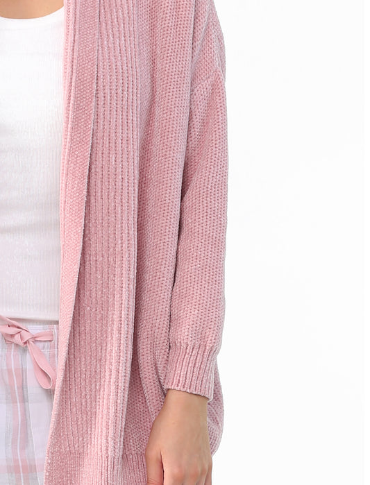 Chenille Cardi in Dusty Pink