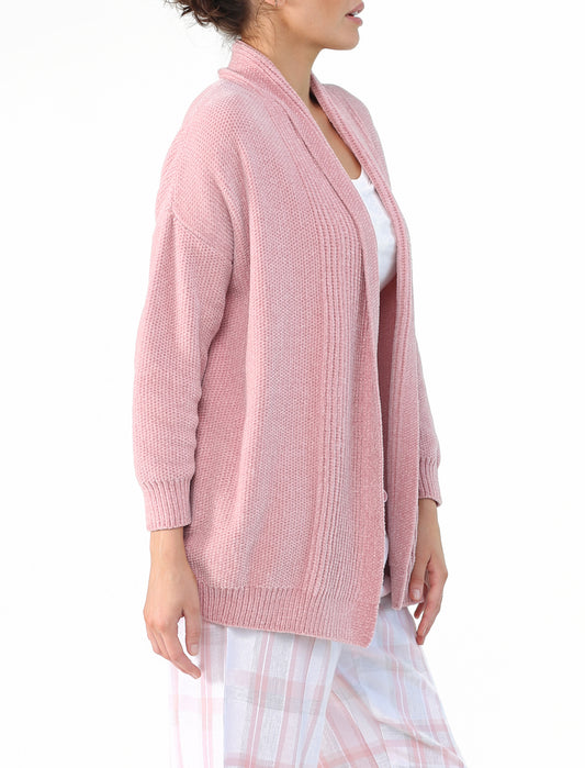 Chenille Cardi in Dusty Pink