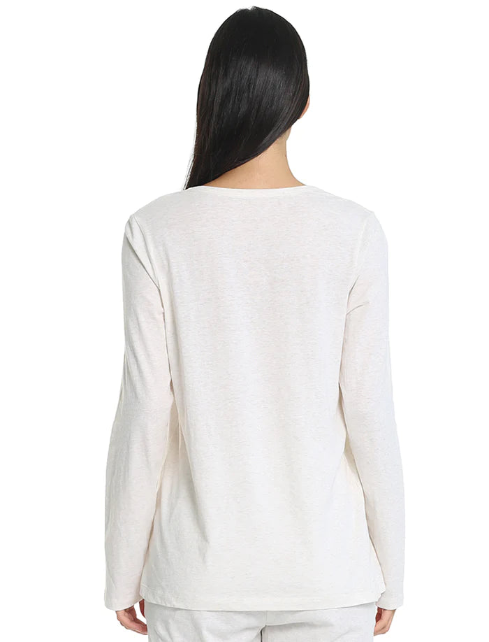 Organic Cotton Knit Henley in Ecru