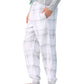 Organic Cotton Plaid Jogger in Grey & Teal
