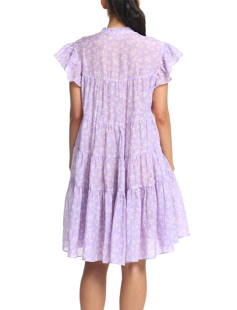 Potager Lilac Flutter Panel Dress