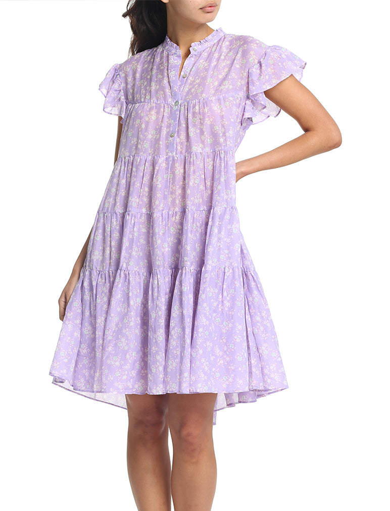 Potager Lilac Flutter Panel Dress