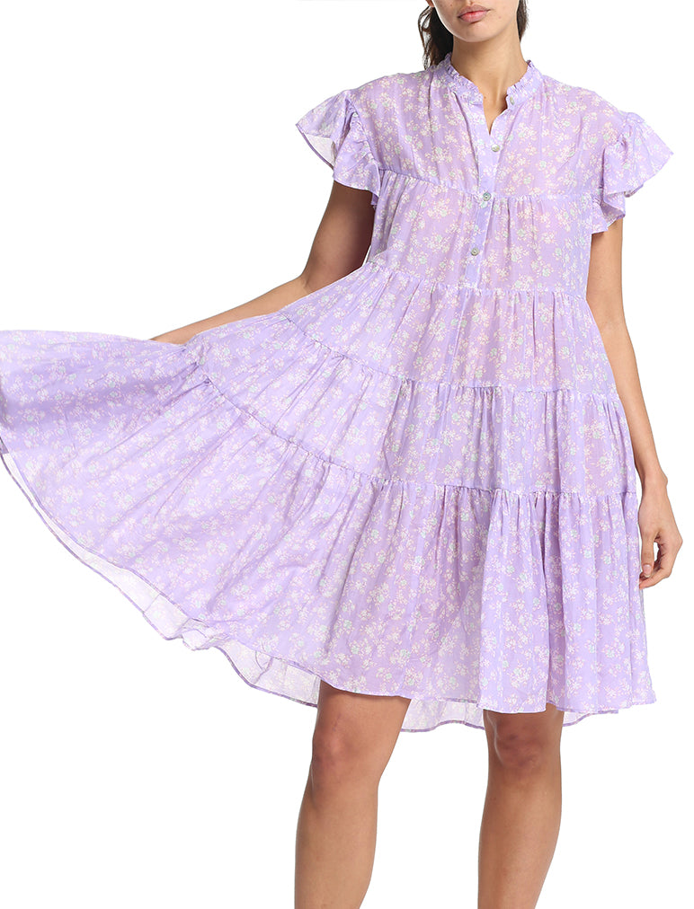 Potager Lilac Flutter Panel Dress