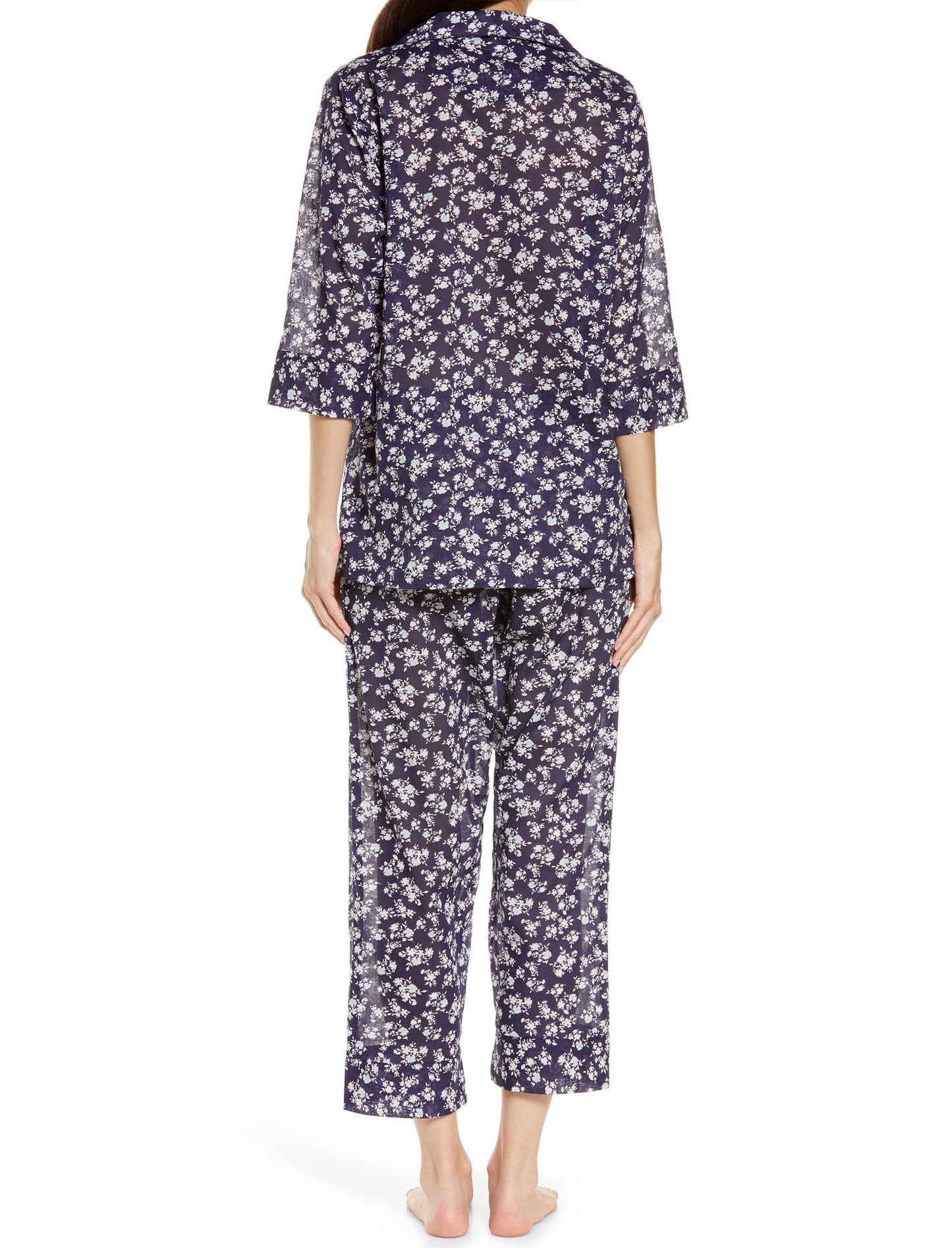 Potager Navy Cotton Crop Pajama