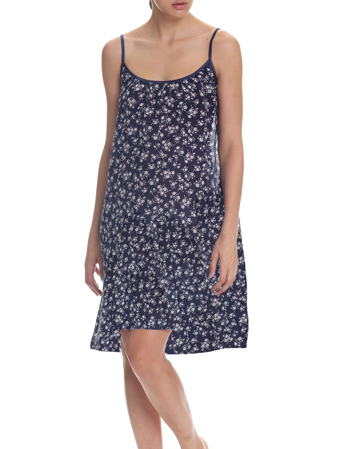 Potager Navy Cotton Strappy Nightgown