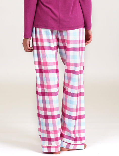 Organic Cotton Plaid Pant in Fuchsia