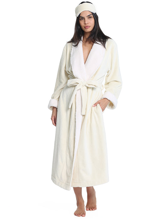 Sherpa Soft Robe with Eye Mask
