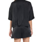 Washable Silk Crop Shirt in Black