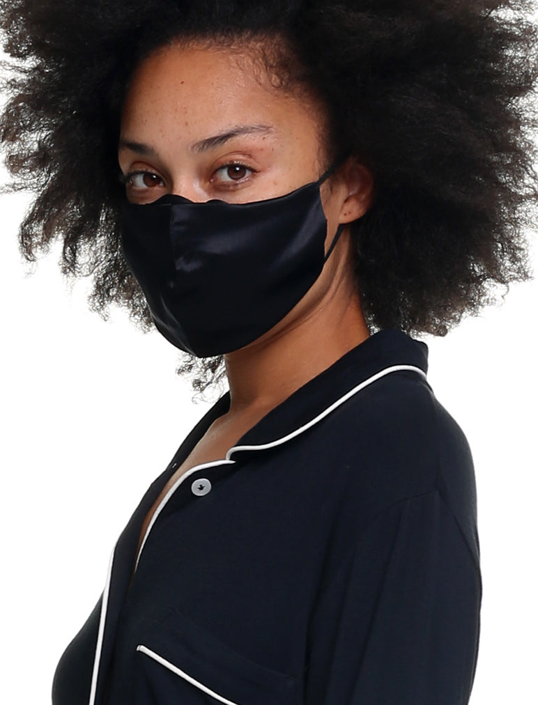 Silk Face Mask, Black