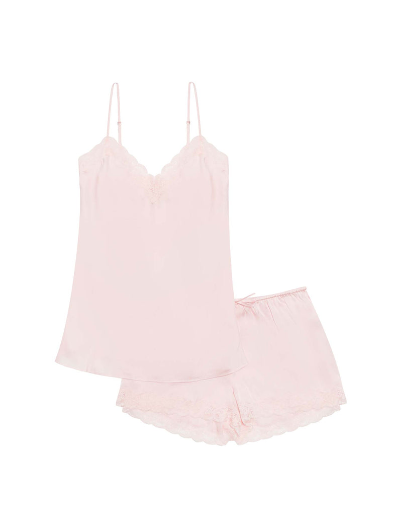 Camille Silk Lace Cami and Boxer Set
