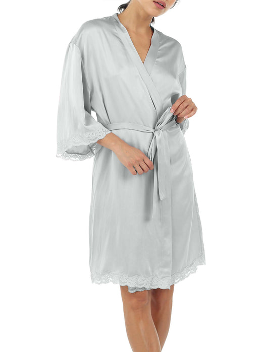 Camille Silk Lace Robe