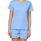 Organic Cotton Knit Tee in Cornflower Blue