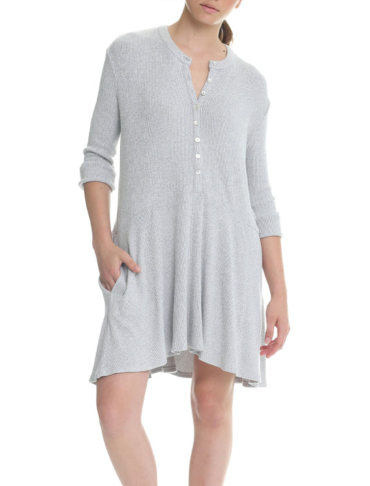 Soft Touch Rib Nightie in Grey Marl