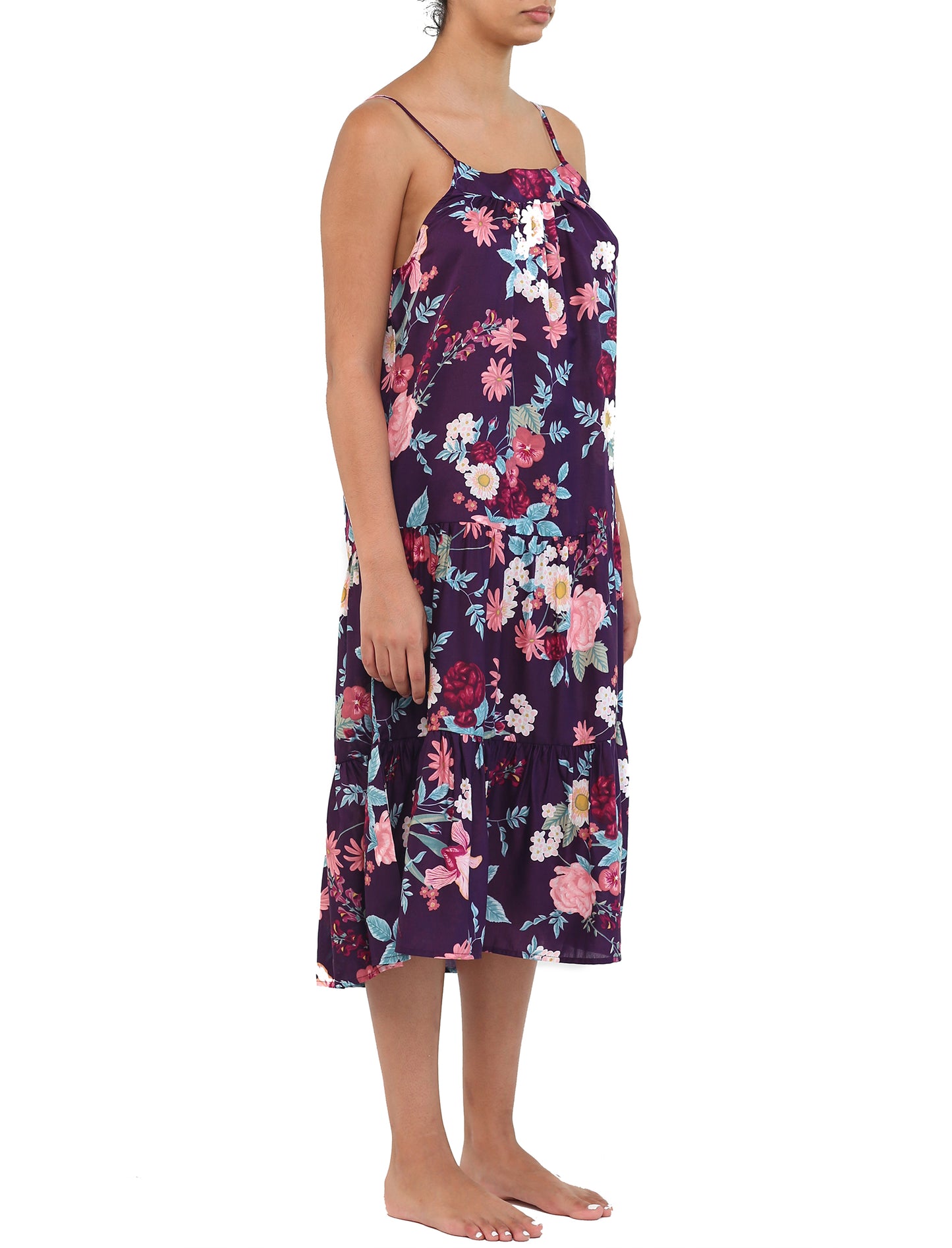 Violaine Prune Tiered Nightgown