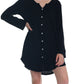 Super Soft Waffle Nightgown in Black