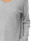 Super Soft Waffle V-Neck Long Sleeve Top in Grey