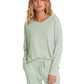 Super Soft Waffle V-Neck LS Top in Matcha