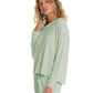 Super Soft Waffle V-Neck LS Top in Matcha